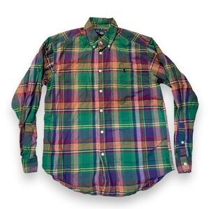 Polo Ralph Lauren Kids’ Plaid Cotton Button-Down Shirt – Size L (14–16)